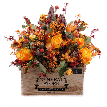 03000644_irigo-holzbox-mit-orangefarbenen-kunstblumen
