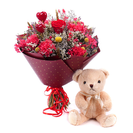 03000902_irigo-trockenstrauss-mit-stabilisierter-rose-monalisa-red-herzen-und-pluschbar