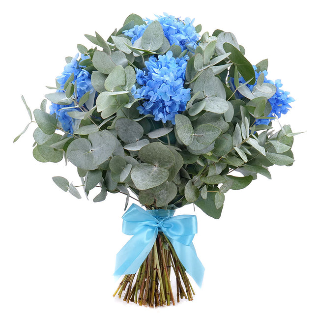 03001807_eukalyptusstrauss-mit-konservierter-blauer-hortensie