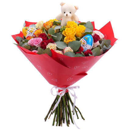 03001813_kinderstrauss-mit-farbigen-sprayrosen-bar-und-kinder-joy