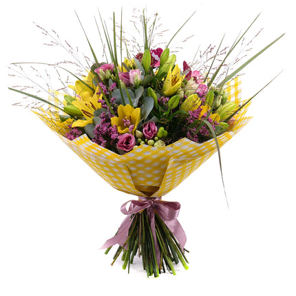 03001827_sweet-gelbe-lilien-lisianthus-und-limonium