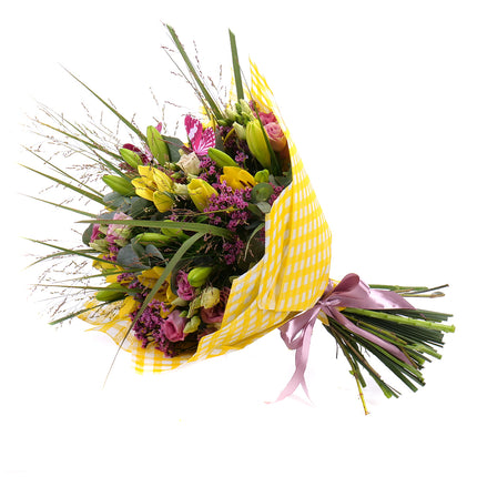 03001827_sweet-gelbe-lilien-lisianthus-und-limonium