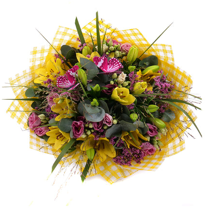 03001827_sweet-gelbe-lilien-lisianthus-und-limonium