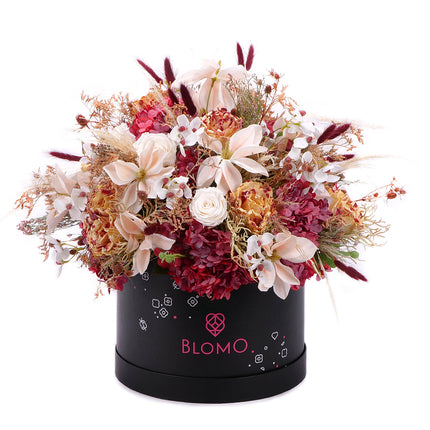 03001850_irigo-schwarze-blomo-box-l-mit-praparierten-weissen-rosen-sowie-bordeauxroten-gelben-und-cremefarbenen-blumen