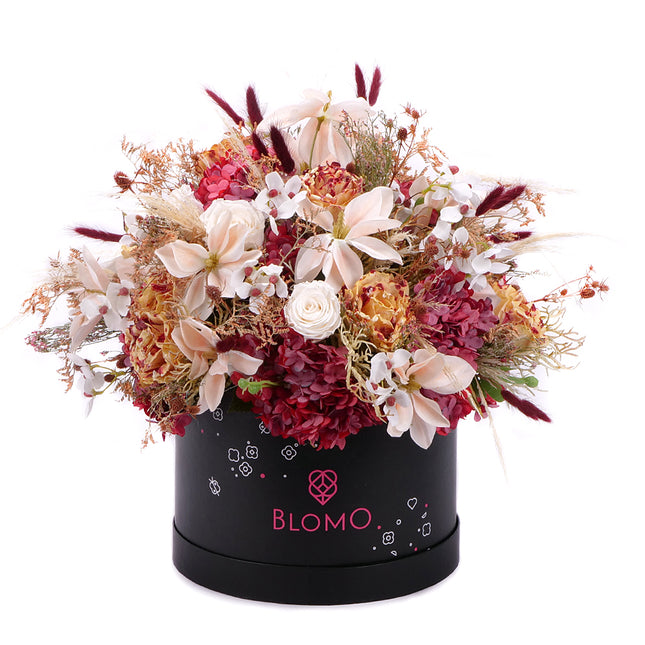 03001850_irigo-schwarze-blomo-box-l-mit-praparierten-weissen-rosen-sowie-bordeauxroten-gelben-und-cremefarbenen-blumen