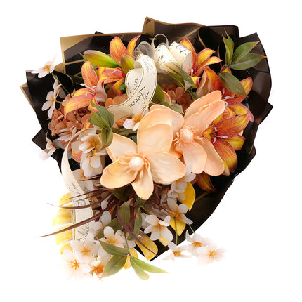 03001886_irigo-trauerstrauss-mit-orangefarbener-lilie-magnolie-und-hortensie