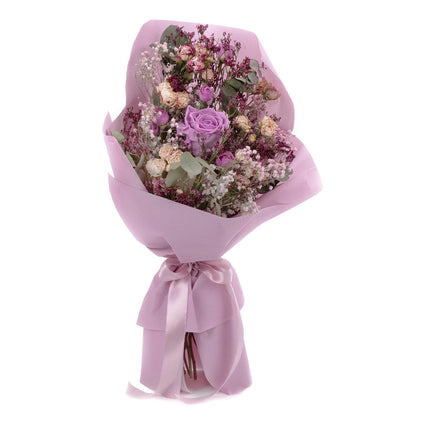 03001996_irigo-trockenstrauss-mit-praparierter-rose-monalisa-lilac-und-violetten-dekorationen
