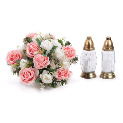03002134_trauergesteck-irigo-mit-aprikotfarbenen-rosen-pfingstrosen-und-trauerkerzen
