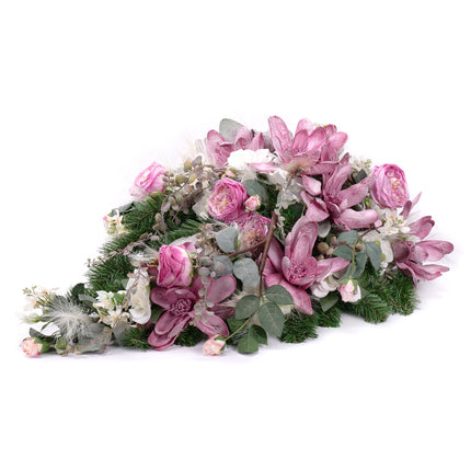 03100280_irigo-tropfenformiges-trauerarrangement-mit-schaumstoffmagnolie-und-violetten-sowie-weissen-blumen