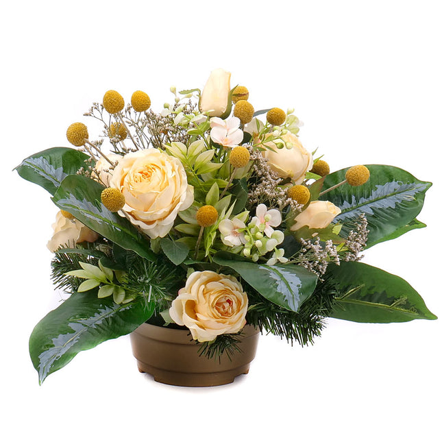 03101087_irigo-trauerarrangement-mit-gelben-rosen-und-craspedia
