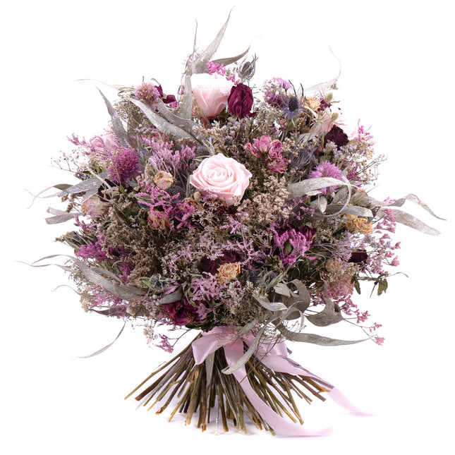 03101108_irigo-trockenstrauss-mit-bordeauxroten-sprayrosen-und-konservierten-rosa-rosen