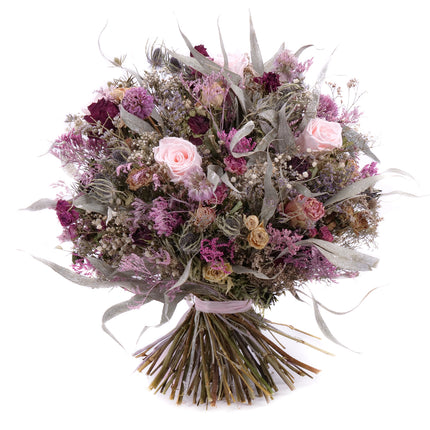 03101108_irigo-trockenstrauss-mit-bordeauxroten-sprayrosen-und-konservierten-rosa-rosen