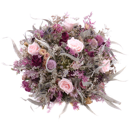 03101108_irigo-trockenstrauss-mit-bordeauxroten-sprayrosen-und-konservierten-rosa-rosen