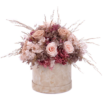 03101509_in-eterno-cremefarbene-box-mit-praparierten-rosen-und-hortensie