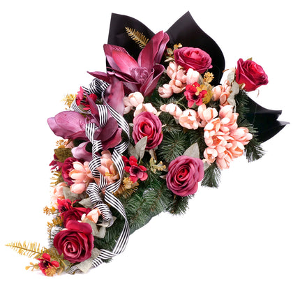 10000260_irigo-trauerstrauss-mit-schaumstoffmagnolie-bordeauxroten-rosen-und-apricotfarbenen-blumen