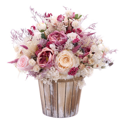 80000159_irigo-holzbox-mit-farbigen-rosen-und-praparierten-weissen-sowie-cremefarbenen-rosen